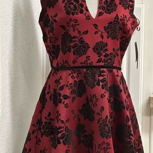 City Studio Black and Red Floral Mini Dress